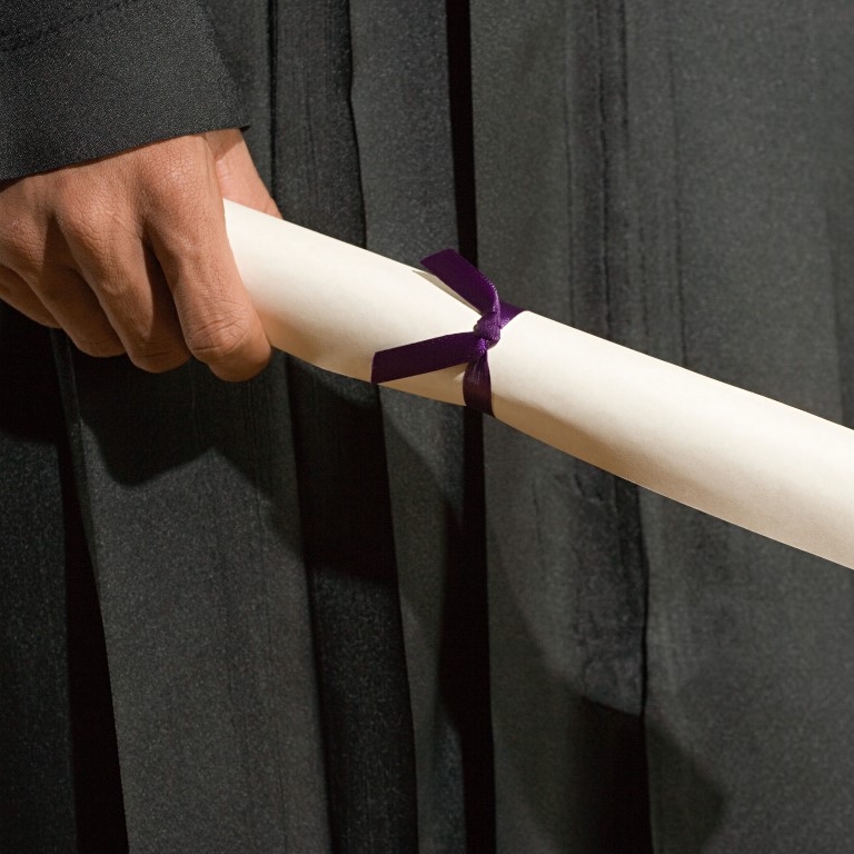 diploma in hand